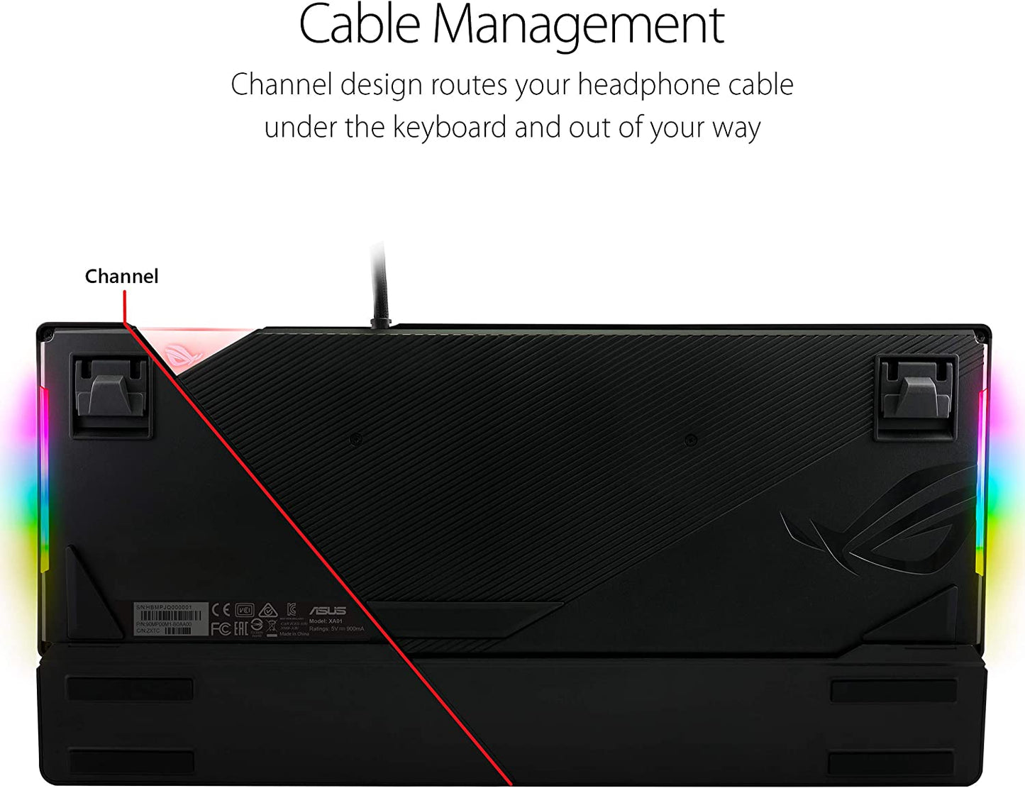 ASUS ROG Strix Flare (Cherry MX Red) Aura Sync RGB Mechanical Gaming Keyboard with Switches, Customizable Badge, USB Pass Through and Media Controls