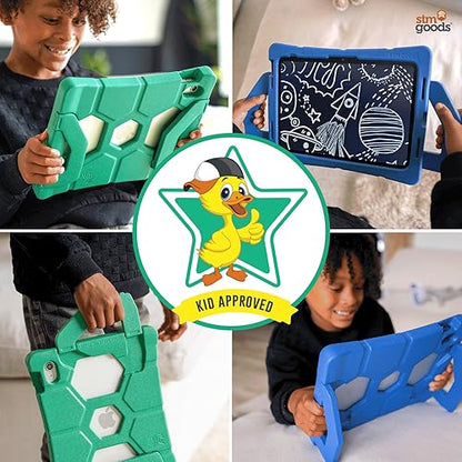 STM Goods Duxling iPad 10th Generation Case for Kids - Ultra-Protective, Two-Handle Design Allows for Easy Carry and Functions as a Multi-Angle Stand - Ideal for Parents, Teachers, Students - Blue