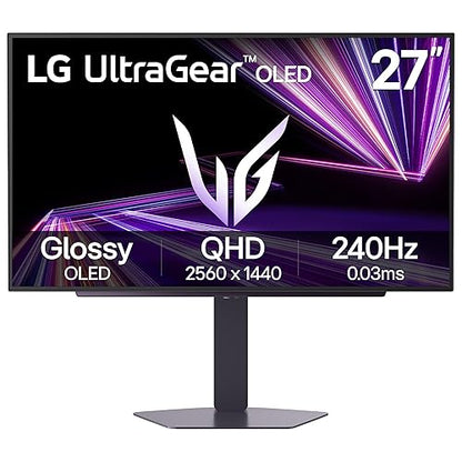 LG 27GX704A-B 27-inch Ultragear OLED Gaming Monitor QHD 1440p 240Hz, 0.03ms, NVIDIA G-Sync, AMD FreeSync Premium Pro, HDMI, USB, Tilt/Height/Swivel/Pivot Stand, Black 27" QHD 2560 x 1440 240Hz