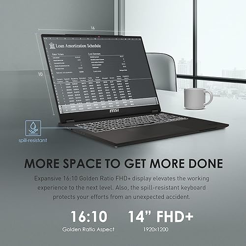 MSI Commercial 14 H Professional Laptop: 13th Gen Intel Core i7, 14” 60Hz Display, Intel Iris Xe, 32GB DDR4, 1TB NVMe SSD, Eco-Friendly, Fingerprint Reader, Win 11 Pro: A13MG vPro-008US 13th Gen i5 Vpro 32 GB 1 TB