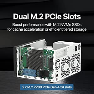 QNAP TVS-h874-i7-32G-US 8 Bay High-Speed Desktop NAS with M.2 PCIe Slots, 12th Gen Intel Core CPU, up to 64GB DDR4 RAM, 2.5 GbE Networking and PCIe Gen 4 expandability (Diskless) Intel core i7 8 Bay TVS-x74