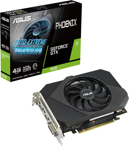 ASUS Phoenix NVIDIA GeForce GTX 1630 Gaming Graphics Card (PCIe 3.0, 4GB GDDR6 Memory, HDMI 2.0, DisplayPort 1.4a, DVI-D, Axial-tech Fan Design, Dual Ball Fan Bearings, Auto-Extreme)