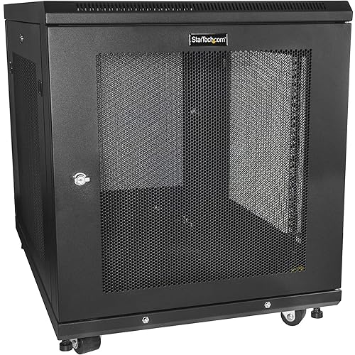 StarTech.com 4-Post 12U Server Rack Cabinet, 19 Data Rack Cabinet for IT / Network Equipment, with Adjustable Mounting Rails 12U Cabinet