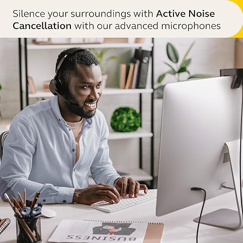 Jabra Evolve2 55 Mono Wireless Headset - Features Jabra AirComfort Technology, Noise-Cancelling Mics & Active Noise Cancellation - Works with UC Platforms Such as Zoom & Google Meet - Black Mono Link380a UC