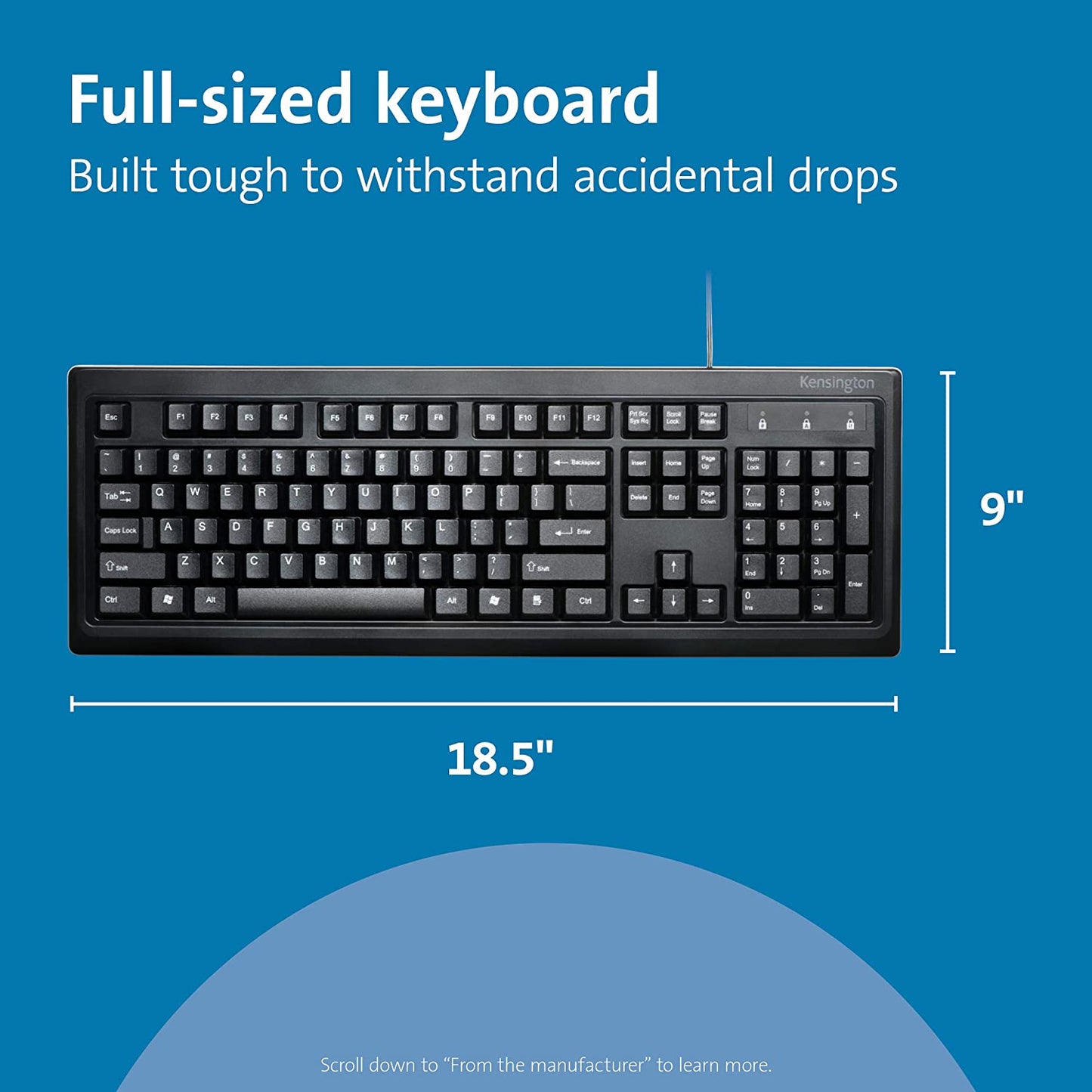Kensington Mouse-in-a-Box and Keyboard Wired USB Desktop Set (K72436AM), Black Mouse &amp; Keyboard