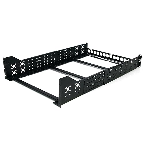 StarTech.com 3U Universal Server Rack Rails - TAA Compliant Fixed Mounting Rails - 19" Adjustable Depth Rack Mount Rails (UNIRAILS3U) Rack Rails 3U | 100 lbs