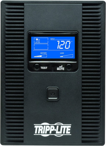 Tripp Lite SMART1500LCDT 1500VA 900W UPS Battery Back Up, AVR, LCD Display, Line-Interactive, 10 Outlets, 120V, USB, Tel &amp; Coax Protection, 3 Year Warranty &amp; Dollar 250,000 Insurance Black 1500VA Tower UPS