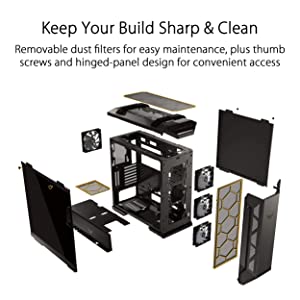 ASUS TUF Gaming GT501 Mid-Tower Computer Case for up to EATX Motherboards with USB 3.0 Front Panel Cases GT501/GRY/WITH Handle TUF GT501 Grey Case