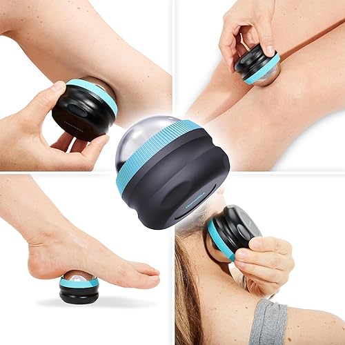 Homedics IcyGlide Massage Roller Ball, Cold Therapy for Rapid Pain Relief, 360-Degree EasyGlide Technology, Great for Post-Workout Muscle Recovery, Full Body Treatment, Compact & Portable