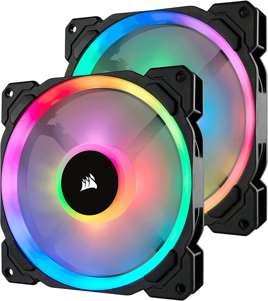 Corsair LL Series LL140 RGB 140mm Dual Light Loop RGB LED PWM Fan 2 Fan Pack with Lighting Node Pro