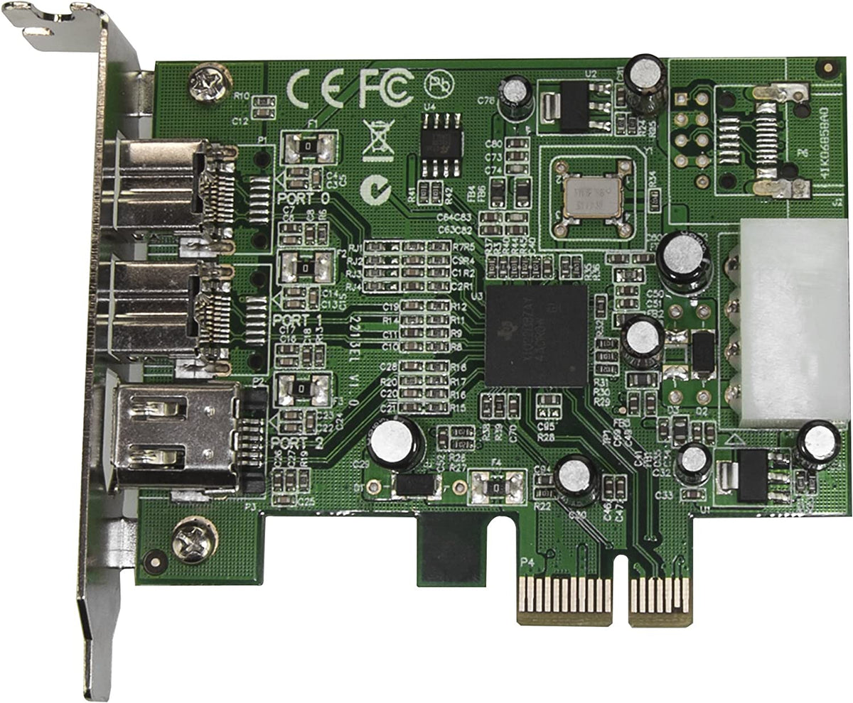 StarTech.com 3 Port 2b 1a Low Profile 1394 PCI Express FireWire Card Adapter - PCI Express 1394a - PCIe FireWire 400 Card (PEX1394B3LP)