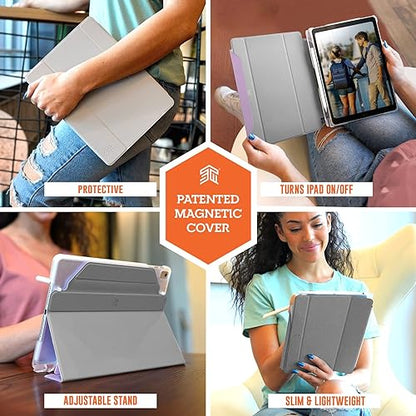 STM Studio Fitted Protective Case for Apple iPad (9th/8th/7th Gen) - Apple Pencil Storage, Lightweight, Magnetic Closure-to-Stand Cover - Blue (stm-222-383JU-03)