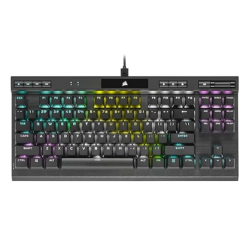 CORSAIR K70 RGB TKL – CHAMPION SERIES Tenkeyless Mechanical Gaming Keyboard - CHERRY MX SPEED Keyswitches - Durable Aluminum Frame - Per-Key RGB LED Backlighting - Detachable USB Type-C Cable, Black K70 RGB TKL CHAMPION SERIES CHERRY MX SPEED Switches
