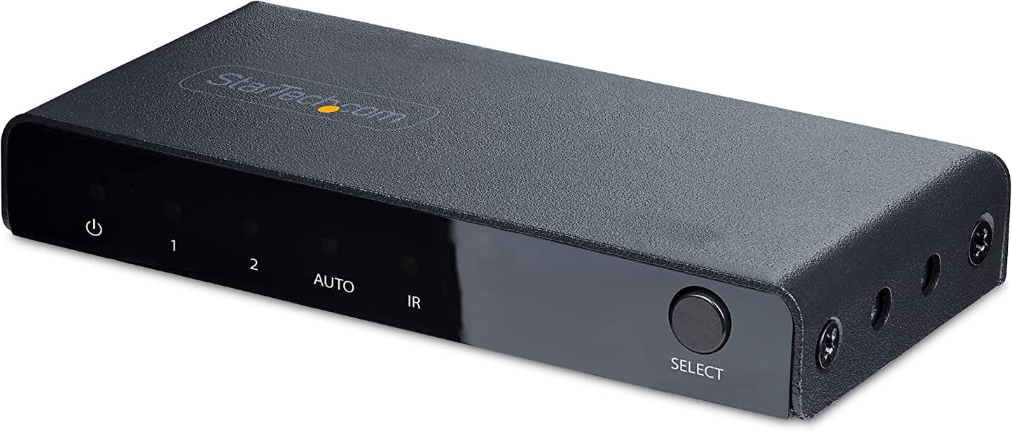 StarTech.com 2-Port 8K HDMI Switch, HDMI 2.1 Switcher 4K 120Hz/8K 60Hz UHD, HDR10+, HDMI Switch 2 in 1 Out, Auto/Manual Source Switching, Power Adapter and Remote Included (2PORT-HDMI-SWITCH-8K) 2 port