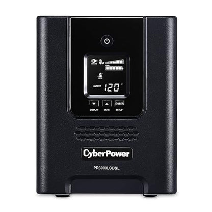 CyberPower PR3000LCDSL Smart App Sinewave UPS System, 3000VA/2700W, 7 Outlets, AVR, Mini-Tower