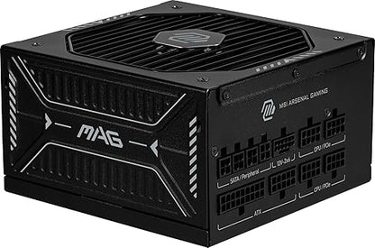 MSI MAG A1000GLS PCIE5 Gaming Power Supply - Full Modular - 80 Plus Gold Certified 1000W - Compact Size - ATX 3.1 and PCIE 5.1 Ready - MAG A1000GLS PCIE5 1000W Gold