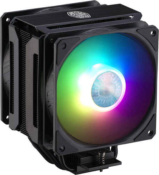 Cooler master CoolerMaster MasterAir MA612 Stealth ARGB CPU Air Cooler, 6 Heat Pipes, Nickel Plated Base, Aluminum Black Fins,Push-Pull Dual SickleFlow Fans for AMD Ryzen/Intel 1200/1151 MA612 Stealth ARGB 6 Heat Pipes