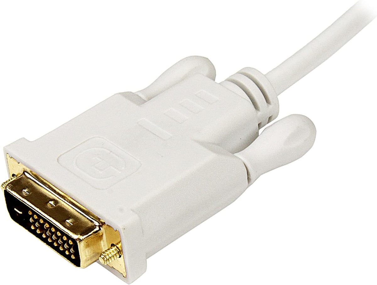StarTech.com 6 ft Mini DisplayPort to DVI Adapter Cable - Mini DP to DVI Video Converter - MDP to DVI Cable for Mac / PC 1920x1200 - White (MDP2DVIMM6W) 6 ft / 2m White