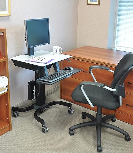 Ergotron – WorkFit-C HD Single Monitor Mobile Standing Desk, Rolling Sit Stand Workstation – for Monitors Up to 30 Inches, 16 to 28 lbs