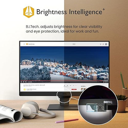 BenQ GW2790 Computer Monitor 27 FHD 1920x1080p IPS 100 Hz Eye-Care Tech Low Blue Light Anti-Glare Adaptive Brightness Tilt Screen Built-in Speakers DisplayPort HDMI VGA