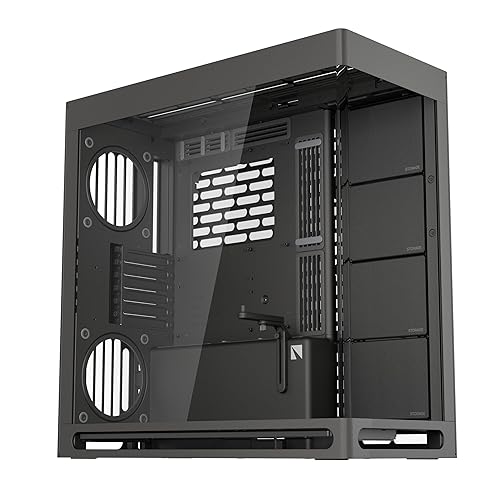 HAVN HS 420 Dual-Chamber Mid Tower PC Case ATX Black | Hybrid Design, 11x 140mm Fan Slots & 3X 420mm Radiator Support, SimpliCable Cable Management, Tempered Glass, PWM Fan Hub Black HS 420 HVN-CA-HS420-06