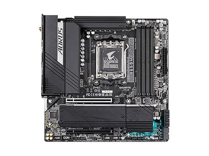 GIGABYTE B650M AORUS Elite AX (AM5/ LGA 1718/ AMD B650/ Micro-ATX/ 5-Year Warranty/ DDR5/ 2* M.2/ PCIe 5.0/ USB 3.2 Gen2X2 Type-C/Intel 2.5GbE LAN/Q-Flash Plus/EZ-Latch/Gaming Motherboard)