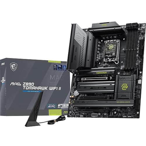 MAG Z890 Tomahawk WiFi II Motherboard, ATX - Supports Intel Core Ultra Processors (Series 2), LGA 1851 - DDR5 Memory Boost 4 x DDR5 (9200+ MT/s OC), 1 x PCIe 5.0 x16, 1 x M.2 Gen5, 5G LAN, Wi-Fi 7
