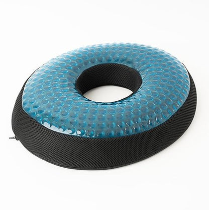 ObusForme Circular Gel Cushion: Tailbone Support, Cooling Gel for Extended Comfort. Lightweight, Versatile, and Easy-to-Clean Cover. Perfect for Home, Office, and Travel