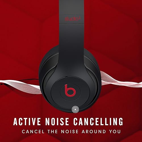 Beats Studio3 Wireless Noise Cancelling Over-Ear Headphones - Apple W1 Headphone Chip, Class 1 Bluetooth, 22 Hours of Listening Time, Built-in Microphone - Defiant Black-Red Defiant Black-Red Studio3