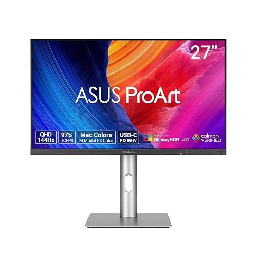 ASUS ProArt PA278CGRV 27 Inch 1440p USB-C Professional Monitor for Mac PA278CGRV