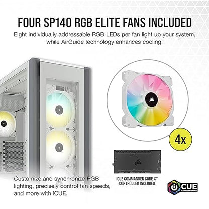 CORSAIR iCUE 7000X RGB Full-Tower ATX PC Case, White