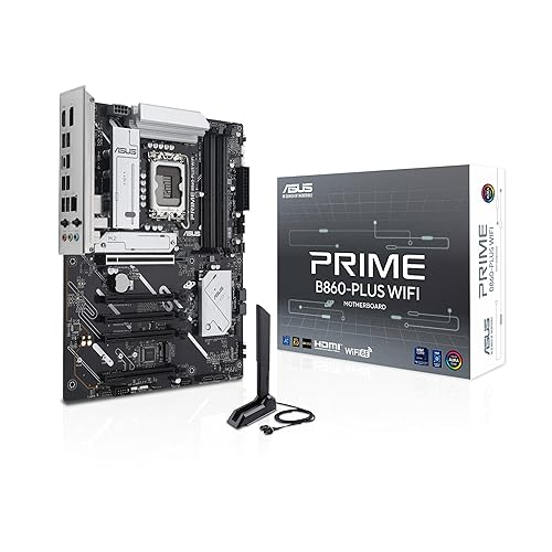 Asus Prime B860-PLUS WIFI Desktop Motherboard - Intel B860 Chipset - Socket LGA-1851 - ATX - Core Ultra Processor Supported - 256 GB DDR5 SDRAM Maximum RAM - DIMM, UDIMM - 4 x Memory Slots - Gigabit Ethernet - 2.5Gigabit Ethernet
