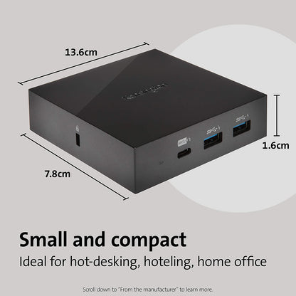 Kensington SD2000P USB-C Docking Station for Ipad Pro, Windows Laptops, Surface, MacBooks and Chromebooks - Single 4K video, 135W (K38260NA)