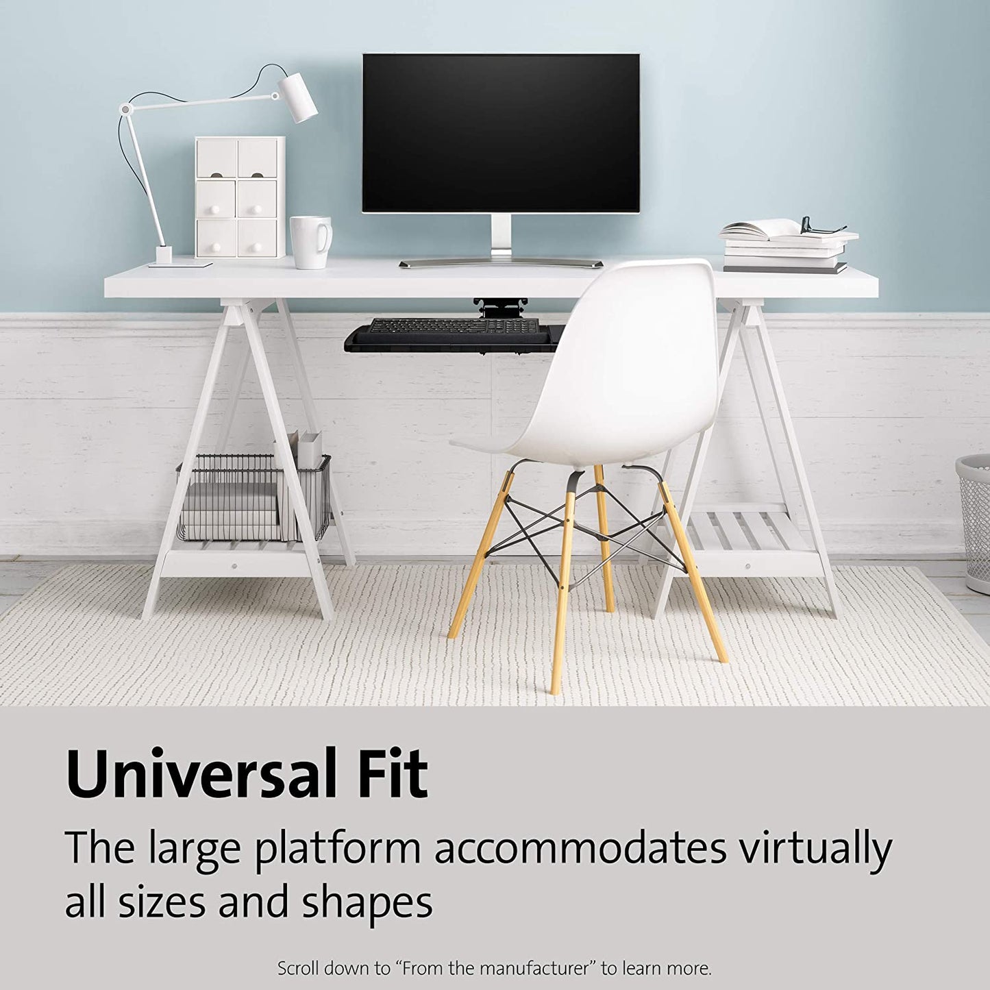 Kensington 60718 Adjustable Keyboard Platform with SmartFit System, 21-1/4w x 10d, Black