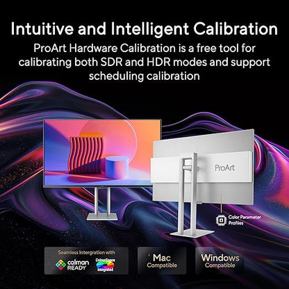 ASUS ProArt Display 32” 4K HDR QD-OLED Professional Monitor (PA32UCDM) - UHD, Ultra-Slim, 240Hz, 0.1ms, Auto Calibration, Dolby Vision, 99% DCI-P3, ?E<1, Thunderbolt 4, Calman Ready, 3 yr Warranty