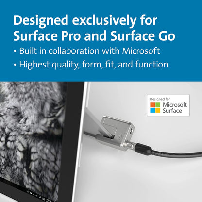 Kensington Keyed Cable Lock for Surface Pro &amp; Surface Go, Compatible with Surface Pro 8 &amp; Surface Go 3 (K68134WW)