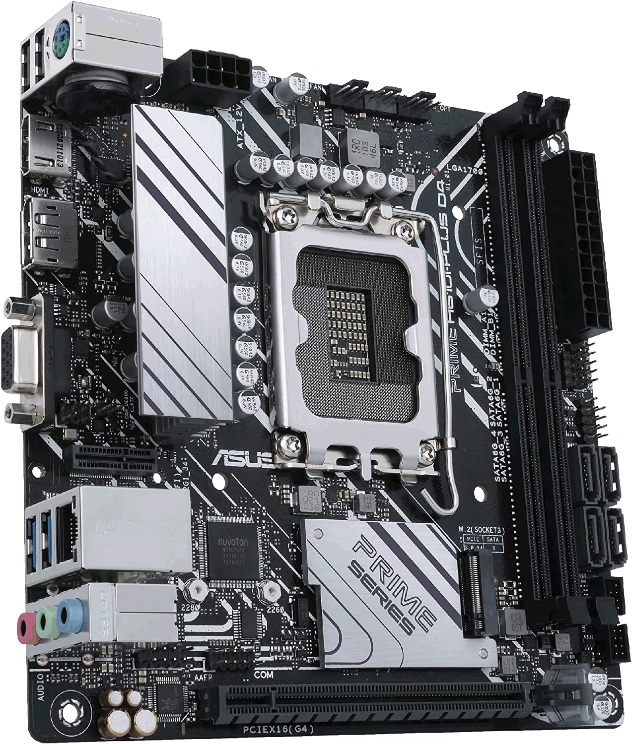 ASUS PRIME H610I-PLUS D4 LGA 1700(Intel 12th Gen&amp;Intel vPro)mini ITX Motherboard(PCIe 4.0,DDR4,USB 3.2 Gen 1 Type-A,1Gb Lan,DP/HDMI/D-Sub,V-M.2(Key E),Q-LED,Mono-out header with amp IC,SPI TPM header)