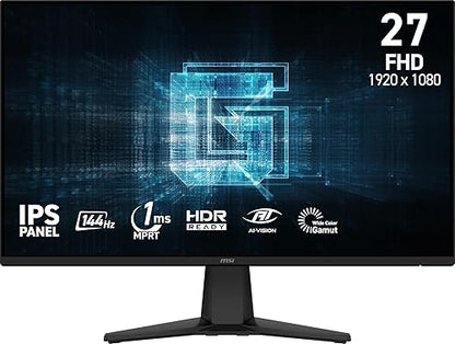 MSI G275L E14 27-inch 1920 x 1080 (FHD) Gaming Monitor, 144Hz, AMD Adaptive-Sync, HDR Ready, HDMI, VGA Port,VESA Mountable, Tilt, 4-Side Slim Bezel, 1ms, Black
