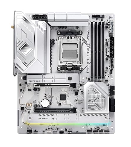 ASRock X870 Steel Legend WiFi 7 AMD Ryzen Socket AM5 ATX Motherboard DDR5 DIMMs 8000 MHz 256 GB SATA3 6.0 Gb/s USB4 M.2