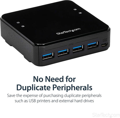 StarTech.com USB 3.0 Peripheral Sharing Switch - 4 USB 3.0 x 4 Computers - Mac / Windows / Linux - USB A/B Switch - USB Switch (HBS304A24A) 4 Computers – 4 Devices