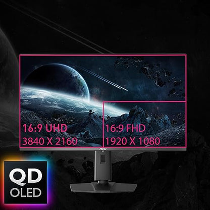 MSI MPG 321URX QD-OLED, 32" 4K UHD Quantum Dot OLED Gaming Monitor, 3840 x 2160, 0.03ms, 240Hz, True Black HDR 400, 90W USB Type C, HDMI, DP Port