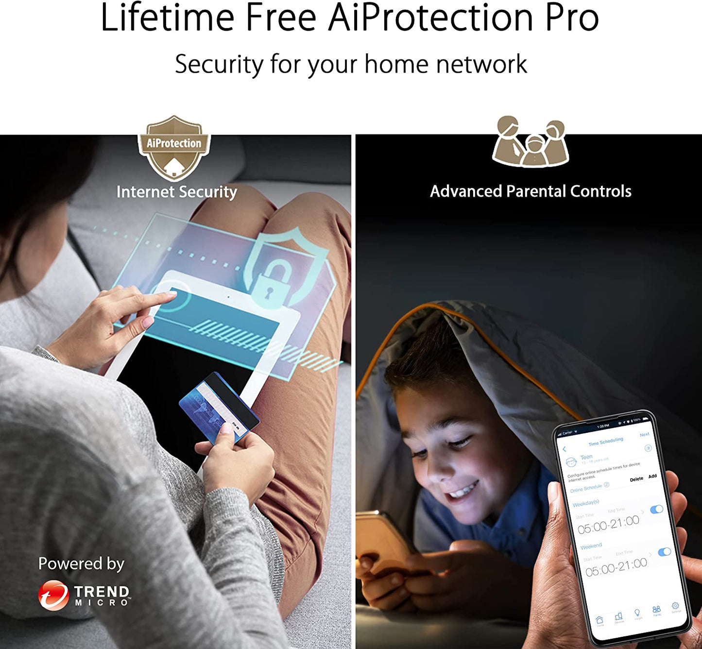 ASUS ZenWiFi XT9 AX7800 Tri-Band WiFi6 Mesh WiFiSystem (2Pack), 802.11ax, up to 5700 sq ft &amp; 6+ Rooms, AiMesh, Lifetime Free Internet Security, Parental Controls, 2.5G WAN Port, UNII 4, White