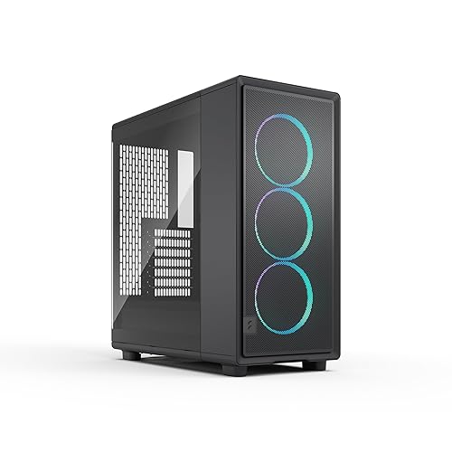 Fractal Design Epoch Black RGB - Tempered Glass Light Tint- High Airflow PC Gaming Case - Mesh Front Panel - Three Momentum 12 RGB Fans Included - Spacious Interior - ATX/mATX/ITX Support