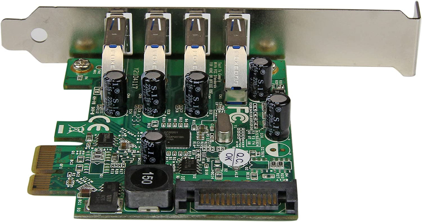 StarTech.com 4-Port PCI Express SuperSpeed USB 3.0 Controller Card with UASP - USB 3.0 Expansion Card with SATA Power (PEXUSB3S4V)