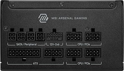 MSI MAG A1000GLS PCIE5 Gaming Power Supply - Full Modular - 80 Plus Gold Certified 1000W - Compact Size - ATX 3.1 and PCIE 5.1 Ready - MAG A1000GLS PCIE5 1000W Gold