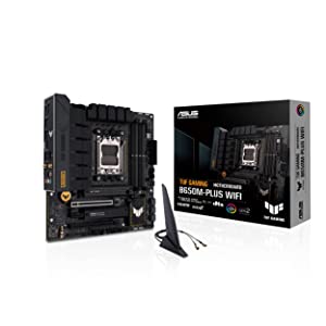 ASUS TUF Gaming B650M-PLUS WiFi Socket AM5 (LGA 1718) Ryzen 7000 mATX Gaming Motherboard(14 Power Stages, PCIe® 5.0 M.2 Support, DDR5 Memory, 2.5 Gb Ethernet, WiFi 6, USB4® Support and Aura Sync)