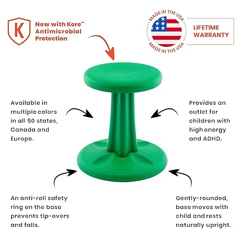 Kore Design KOR9118 Pre-Teen Active Chair Height 18.7, Green Green Pre-Teen (18.7in Tall)