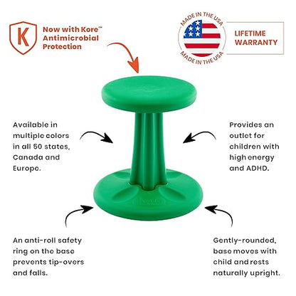 Kore Design KOR9118 Pre-Teen Active Chair Height 18.7, Green Green Pre-Teen (18.7in Tall)
