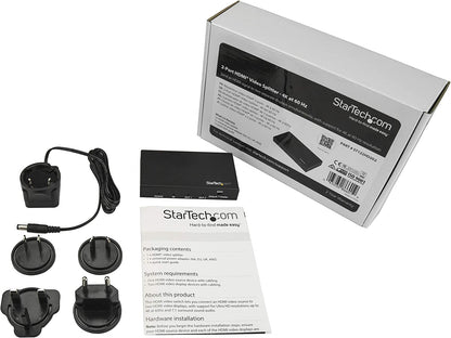 StarTech.com HDMI Splitter - 2-Port - 4K 60Hz - HDMI Splitter 1 In 2 Out - 2 Way HDMI Splitter - HDMI Port Splitter (ST122HD202), Black