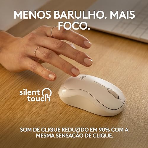 Logitech M240 Silent Bluetooth Mouse, Wireless, Compact, Portable, Smooth Tracking, 18-Month Battery, for Windows, macOS, ChromeOS, Compatible with PC, Mac, Laptop, Tablets - Off White Bluetooth Off White